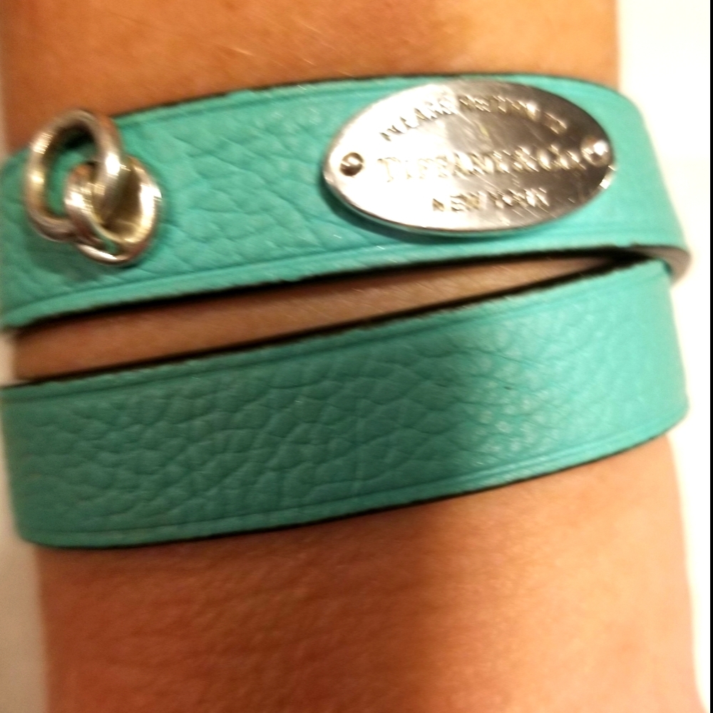 Tiffany & Co. Turquoise Leather Wrap Bracelet